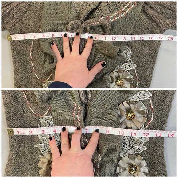 Forla Paris Drape-Front Ruffle Duster Cardigan, Bohemian & Romantic - Medium - Picture 16 of 17